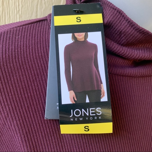 Jones NY NWT Burgundy Turtle-neck Long Sleeve | S - Picture 2 of 6